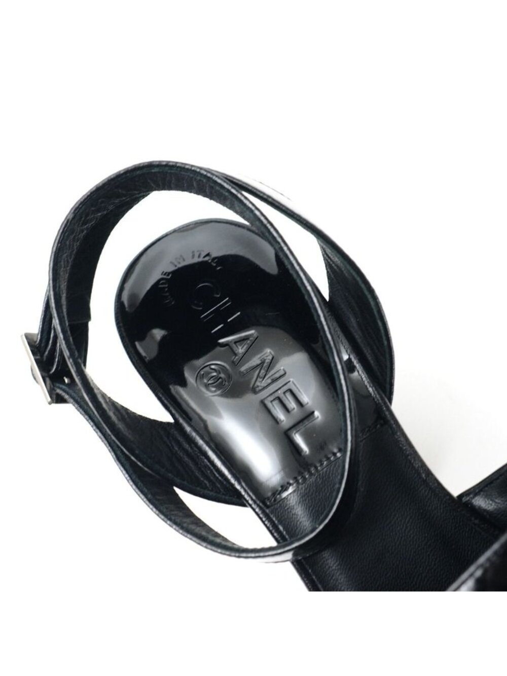 Chanel Sandals 35c 07c CC Logo CC Enamel Ankle Strap - Picture 6 of 7